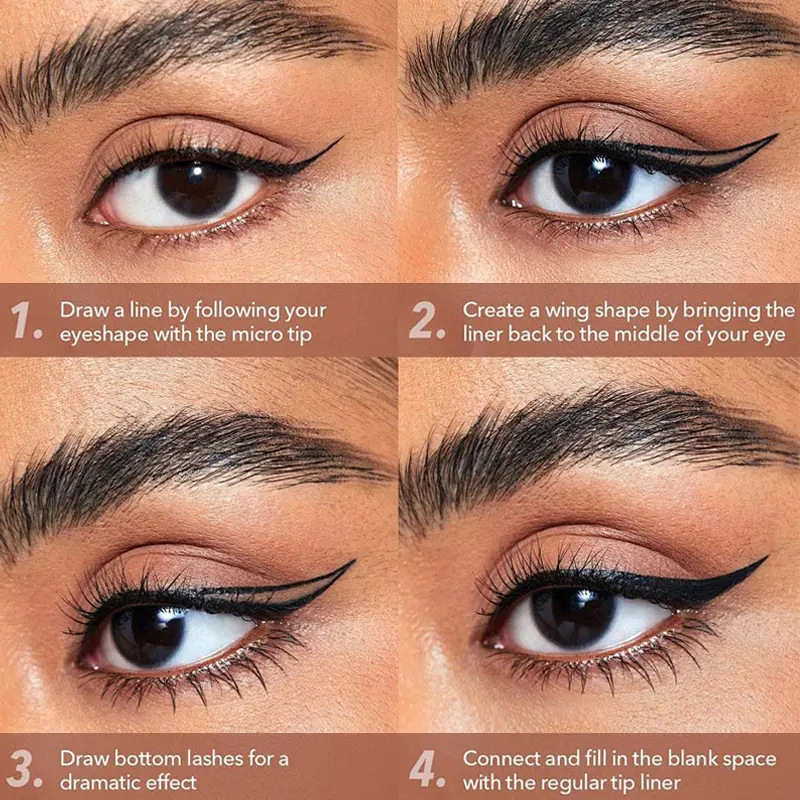 Smooth Liquid Fast Drying Eyeliner No Ink Leakage Durable Not Easy To Smudge Eyeliner Waterproof Eyeliner Soft Black 7DEye Liner