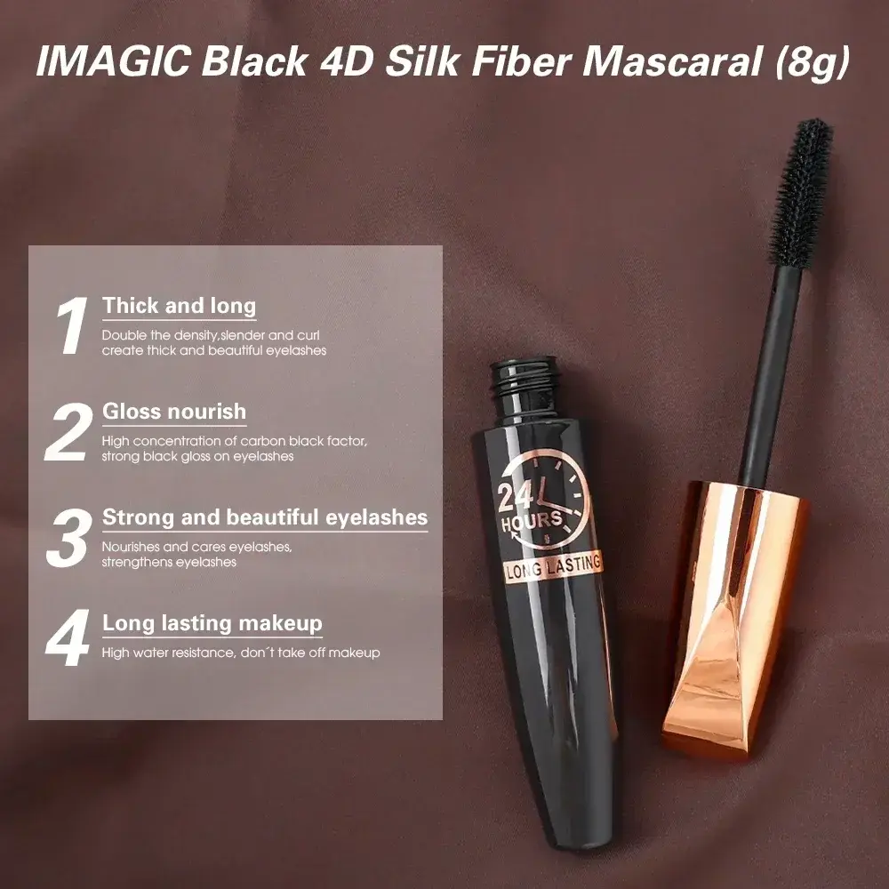 5D Waterproof Matte Mascara Lengthening Eyelashes Women's Make-up Waterproof Mascara Black Silk Fibre Mascara Makeup 2025 New