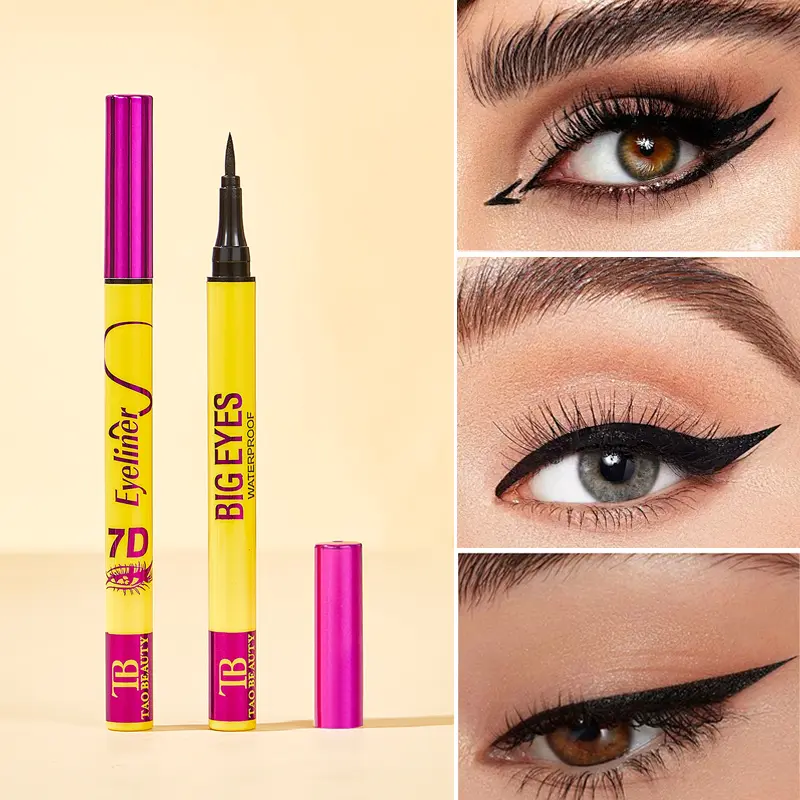 Smooth Liquid Fast Drying Eyeliner No Ink Leakage Durable Not Easy To Smudge Eyeliner Waterproof Eyeliner Soft Black 7DEye Liner
