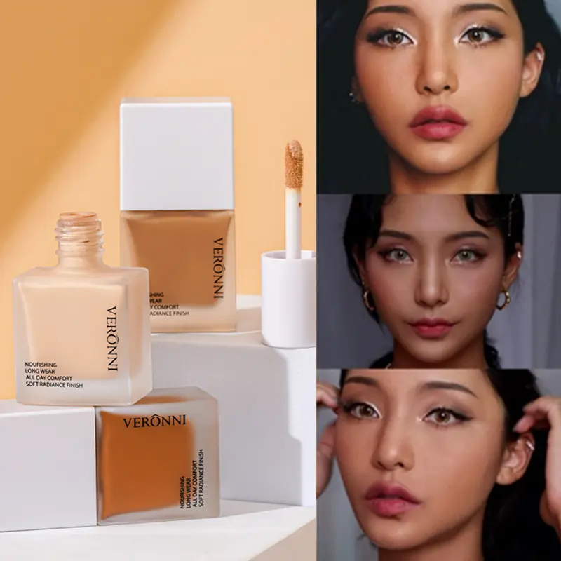 Face Foundation Cream Oil-Control Matte BBCream Waterproof Lasting Concealer Liquid Full Coverage Matte Base Professional Makeup