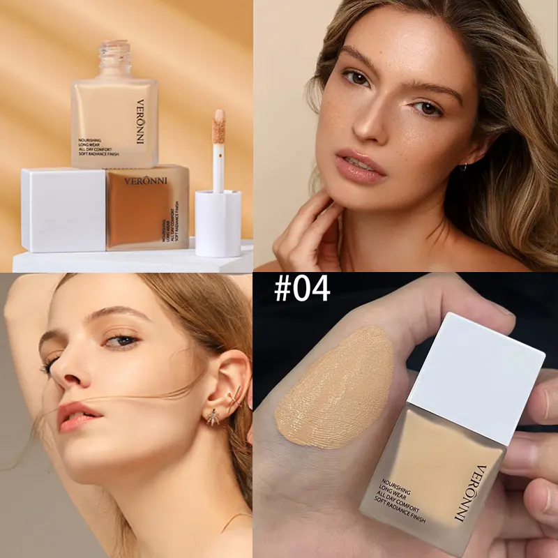 Face Foundation Cream Oil-Control Matte BBCream Waterproof Lasting Concealer Liquid Full Coverage Matte Base Professional Makeup