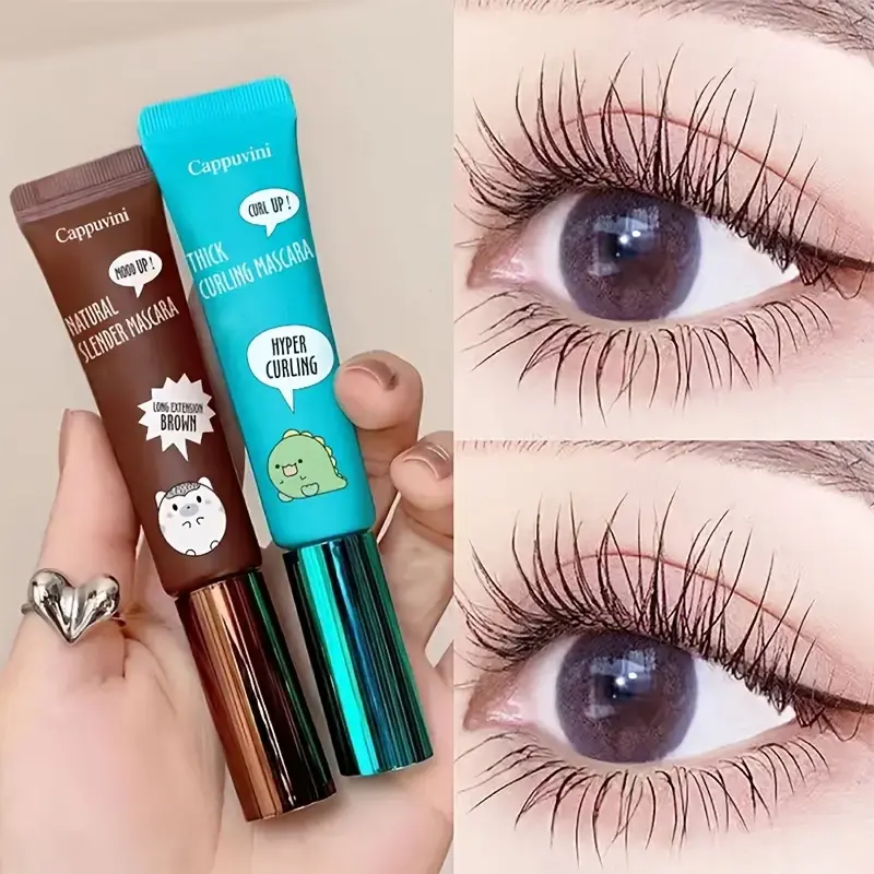 Slimming and Volume Mascara Set - Brown and Black Mascara Set,Waterproof and Long-Lasting Curl Non-smudge Eyelash Makeup Mascara