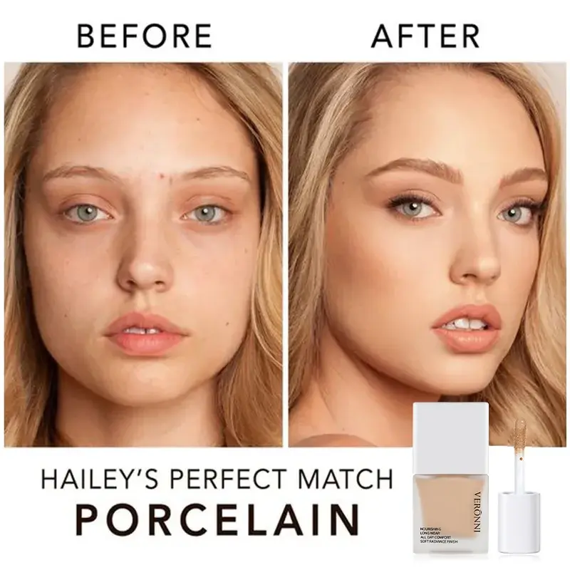 Face Foundation Cream Oil-Control Matte BBCream Waterproof Lasting Concealer Liquid Full Coverage Matte Base Professional Makeup