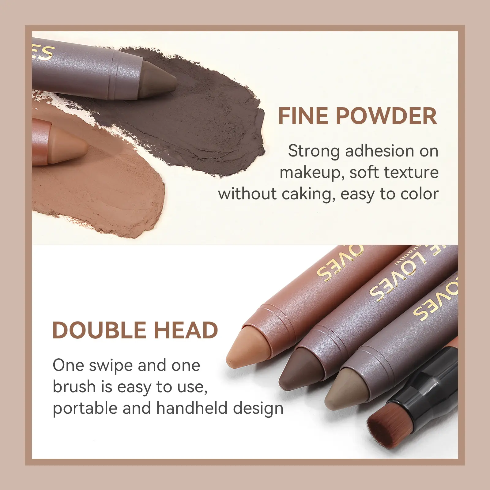 All-in-one Dual-headed Hairline Pen with Brush, Fast Covering Hair Root Facial Contouring,Fill Hair Color Hair Shadow Powder Pen