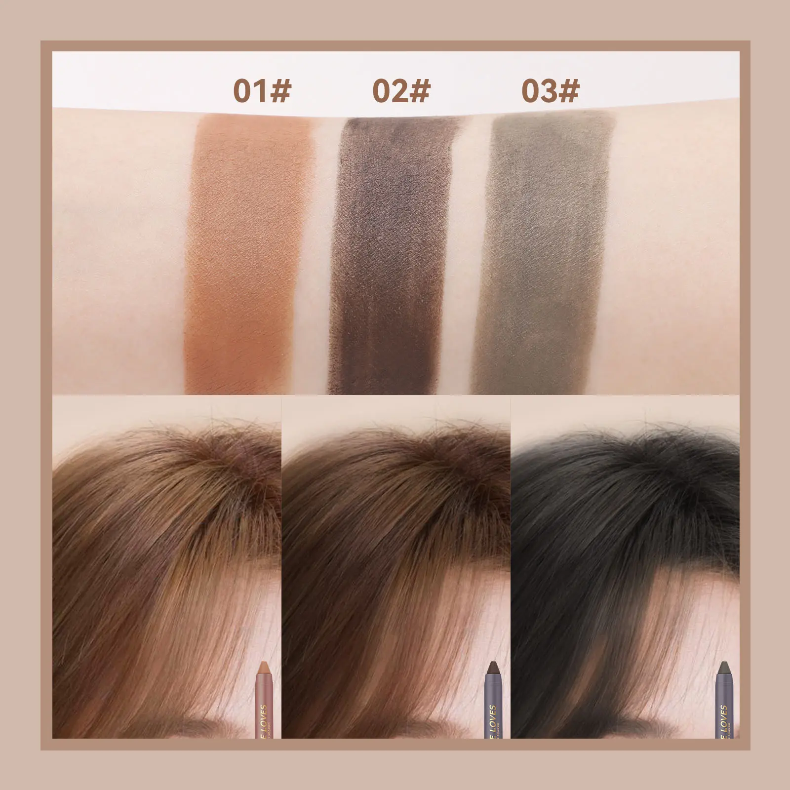 All-in-one Dual-headed Hairline Pen with Brush, Fast Covering Hair Root Facial Contouring,Fill Hair Color Hair Shadow Powder Pen