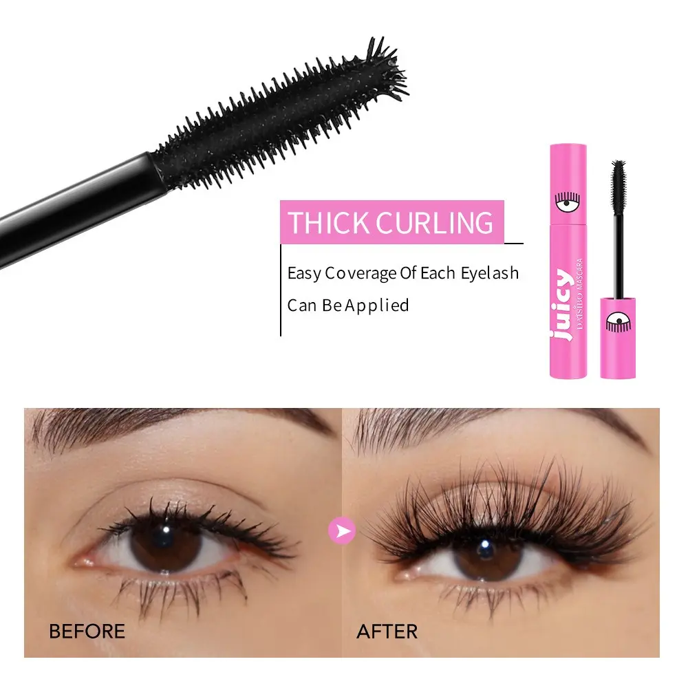 5D Bifurcated Head Mascara Cute Big Eyed Eyelash Extension Waterproof Adds Volume Lengthening And Thickening Curl Makeup