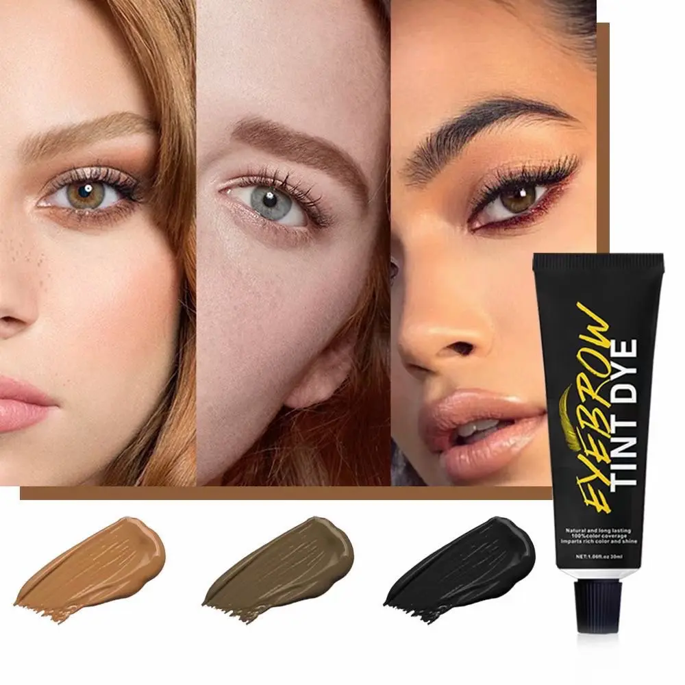 Eyelash Eyebrow Dye Tint Kit Fast Tint Brow Dye Gel Eyebrow Cream Black/Light Brown/Maroon Enhancers Mascara Eyes Makeup Tool