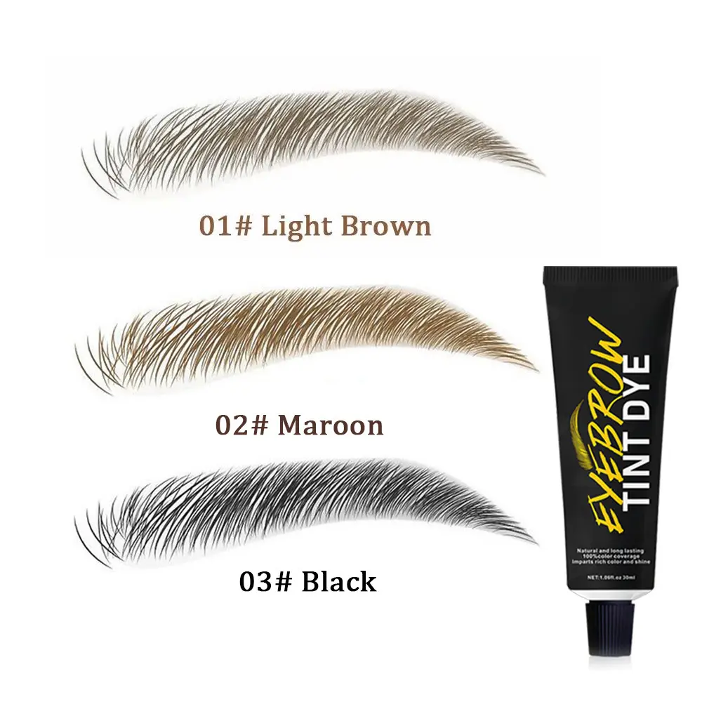 Eyelash Eyebrow Dye Tint Kit Fast Tint Brow Dye Gel Eyebrow Cream Black/Light Brown/Maroon Enhancers Mascara Eyes Makeup Tool