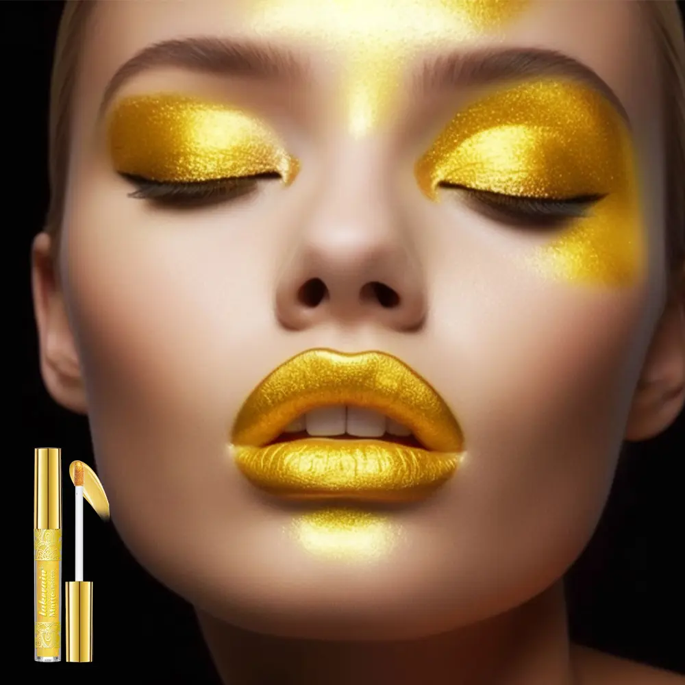 Golden Bar Luxury Lipstick Timeless Velvety Smooth Finish Intense Color Stay Smudge-Proof & Waterproof Valentines Day Gift for H