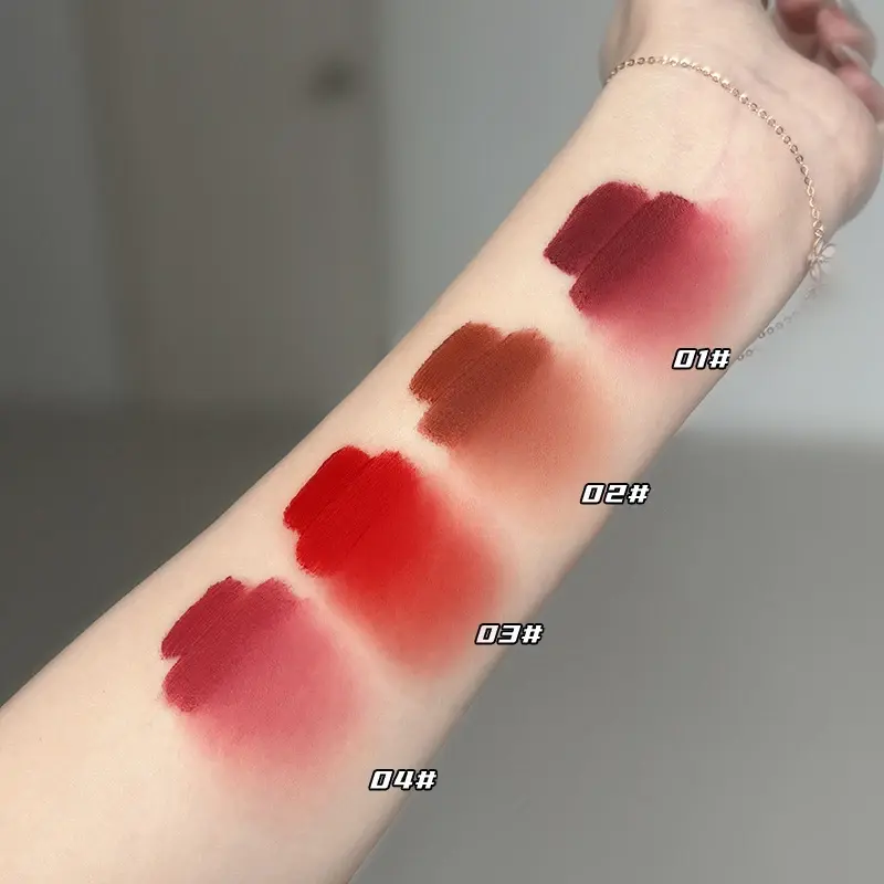 Waterproof Matte Velvet Lip Glaze Moisturizing Bean Paste Red Lipstick Non-stick Cup Not Easy To Fade Red Brown Lip Gloss Makeup