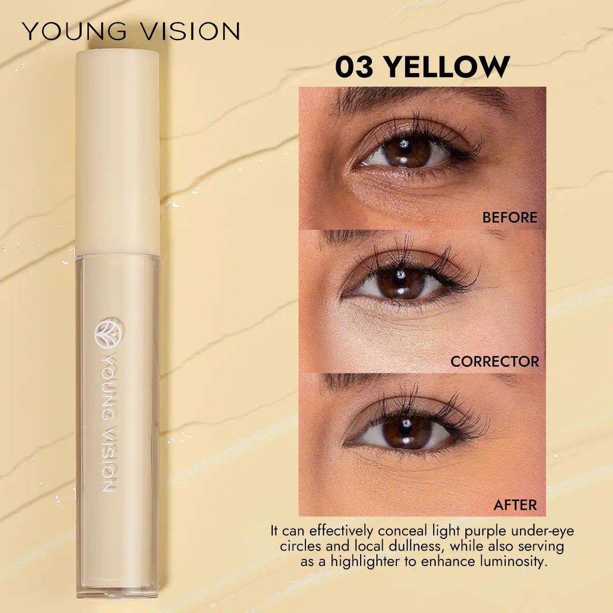 Yellow Orange Liquid Concealer Foundation Primer Base Facial Repair Dark Circles Corrector Skin Tone Purple Brighten Concealer