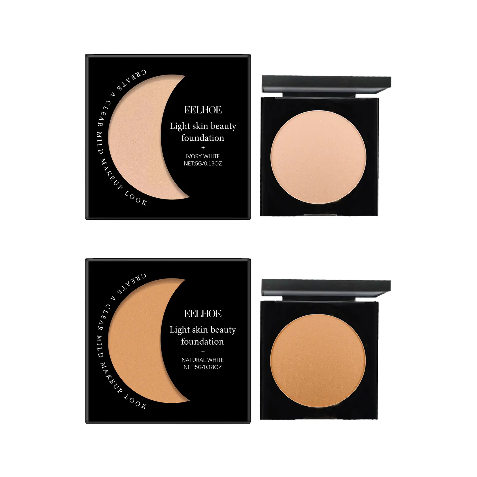 EELHOE Face Foundation Oil Control Sweatproof Natural Finish Glow Skin Brightening High Coverage Makeup Base Foundation Cream 5g