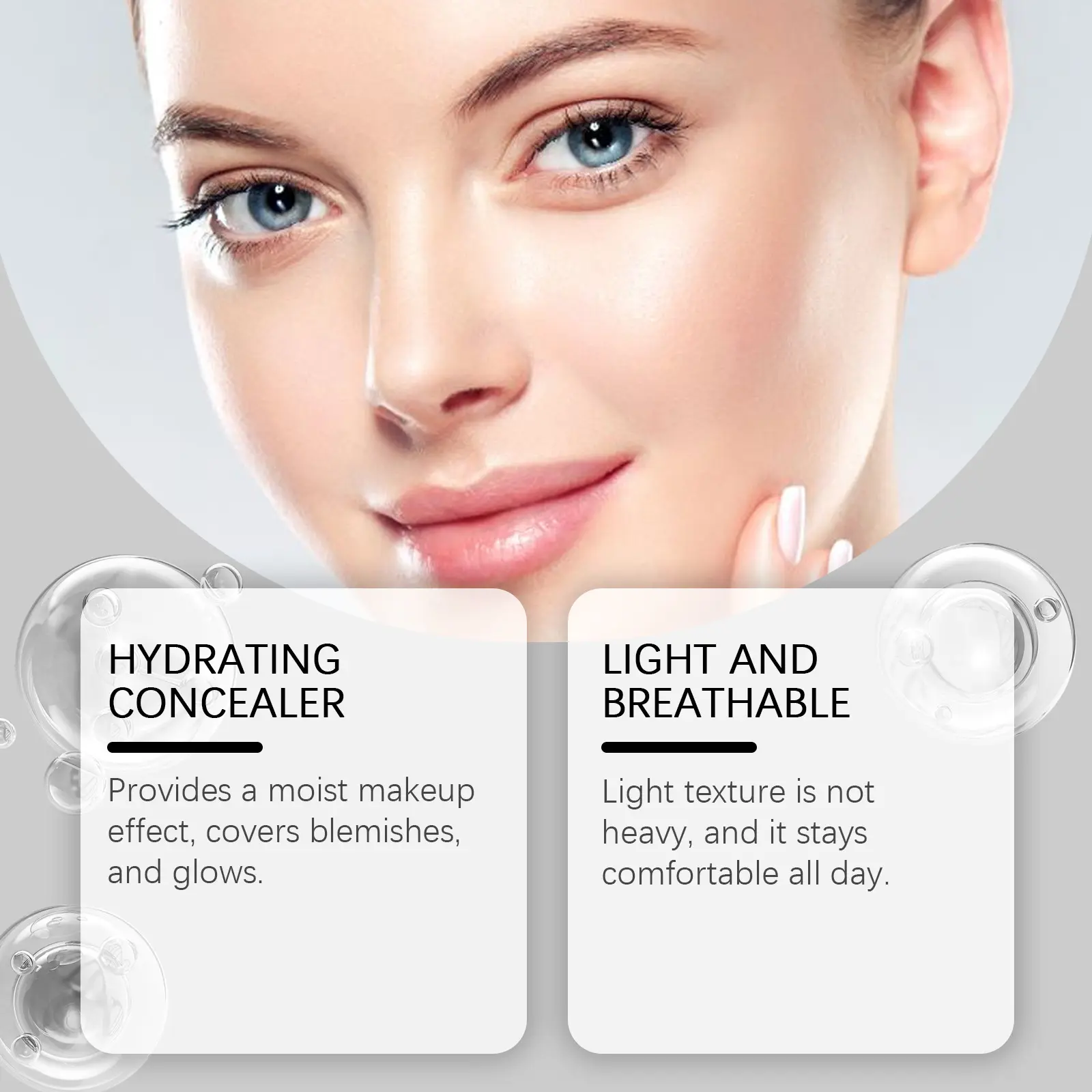 EELHOE Face Foundation Oil Control Sweatproof Natural Finish Glow Skin Brightening High Coverage Makeup Base Foundation Cream 5g