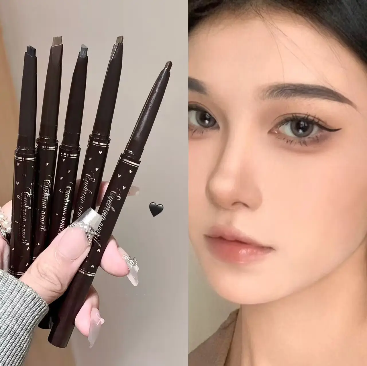 5 Colors Eyebrow Cosmetics Pencil Waterproof Double-head Eyebrow Tattoo Natural Enhancers Makeup Paint Eyebrow Pencil With Brush