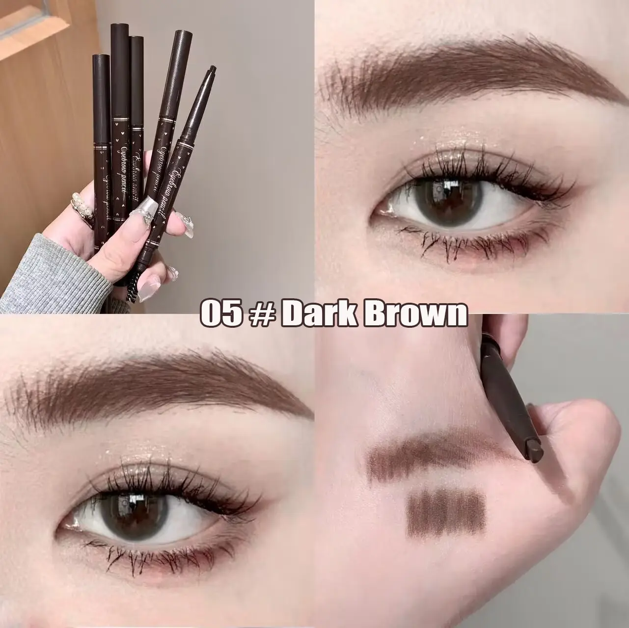 5 Colors Eyebrow Cosmetics Pencil Waterproof Double-head Eyebrow Tattoo Natural Enhancers Makeup Paint Eyebrow Pencil With Brush