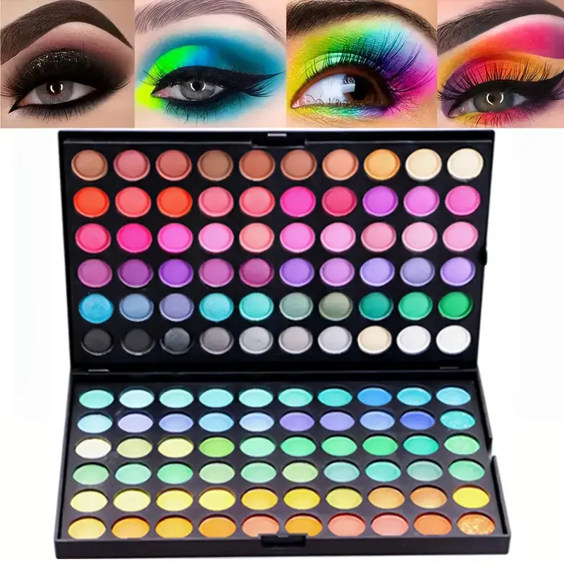 120 Color Eyeshadow Palette with Matte and Shimmer Effects Nude Warm Tones for Parties, Events and Professional Makeup Artistry