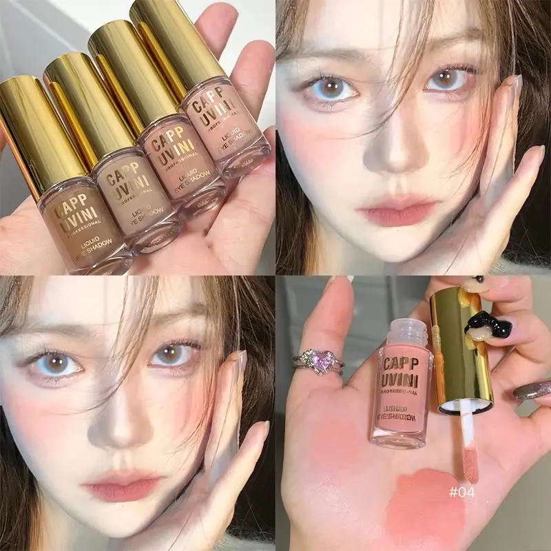 Brown Glitter Liquid Eyeshadow Stick Contour Blush Pigment Fine Shimmer Matte Natural Cheek Milk Coffee Shadow Cream Eye Makeup