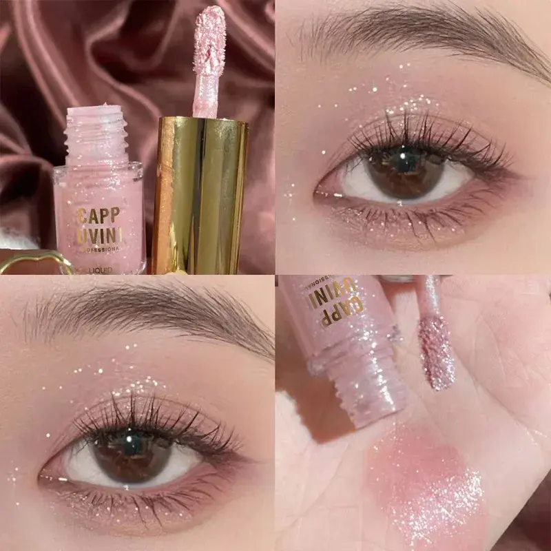 Brown Glitter Liquid Eyeshadow Stick Contour Blush Pigment Fine Shimmer Matte Natural Cheek Milk Coffee Shadow Cream Eye Makeup