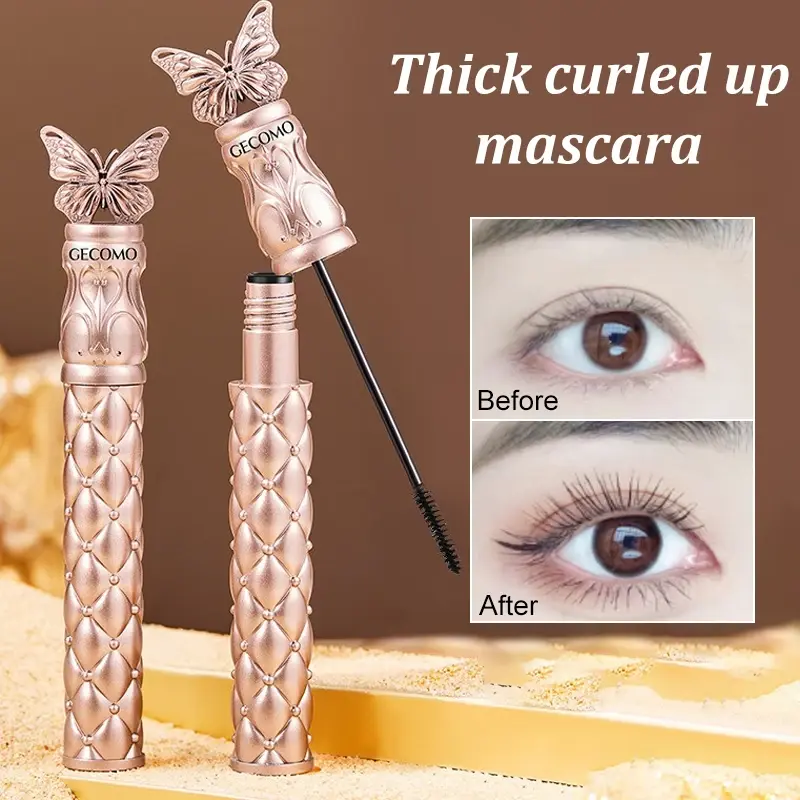 Black Mascara Butterfly Design Thickening Lengthening Curling Liquid Fiber Mascara Long-lasting Waterproof Eye Makeup Tools