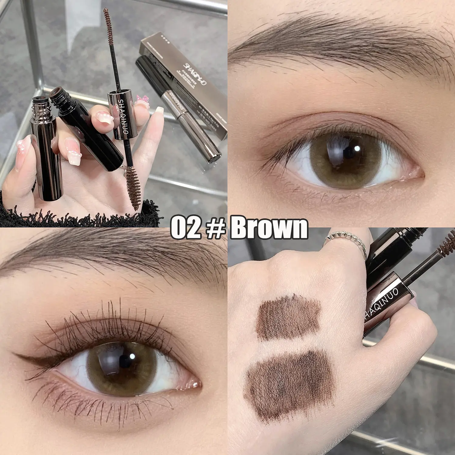Slim Curly Double Head Lashes Mascara 2 IN 1 Eyelash Primer Base Cream Waterproof Black Brown Curling Eyelash Extensions Makeup