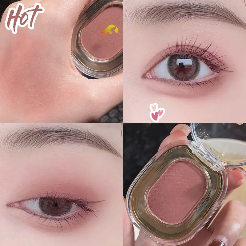Rose Brown Monochrome Eyeshadow Palette 9 Colors Matte Grey Glitter Shadow Contouring Powder Pigment Eye Primer Beauty Makeup