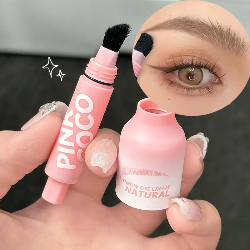Press Type Air Cushion Eyebrow Dye Cream with Brush Waterproof Easy To Color Natural Eyebrow Rendering 3D Makeup Wild Eye Brow