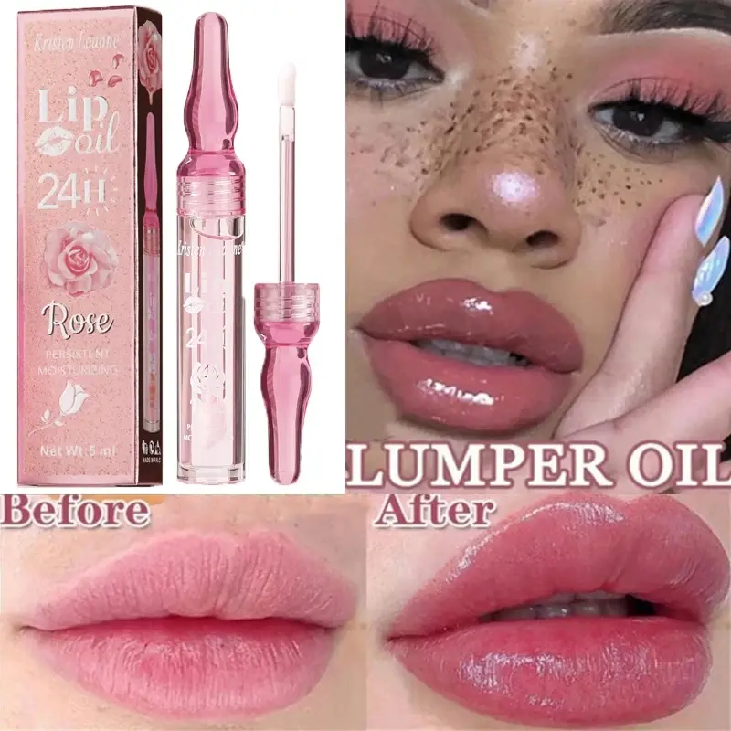 Long lasting water locking rose petals moisturize and nourish lips with lip gloss and lip oil