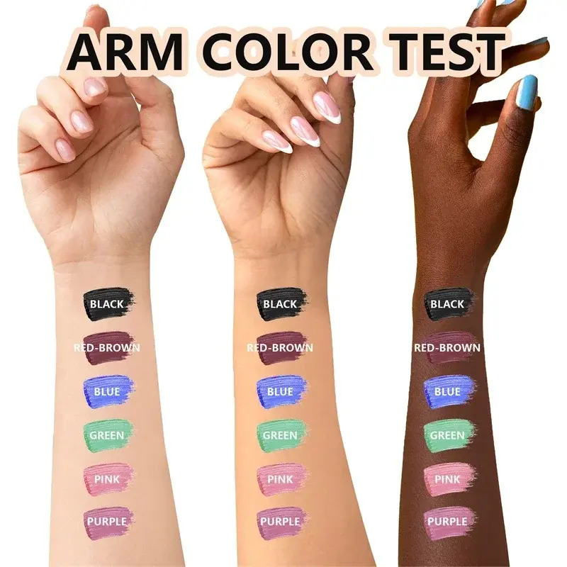 6 Colors Mascara Eyelashes Curling Extension Pink Purple Blue Green Mascara Non-smudge Waterproof Fast Dry Long-lasting Makeup