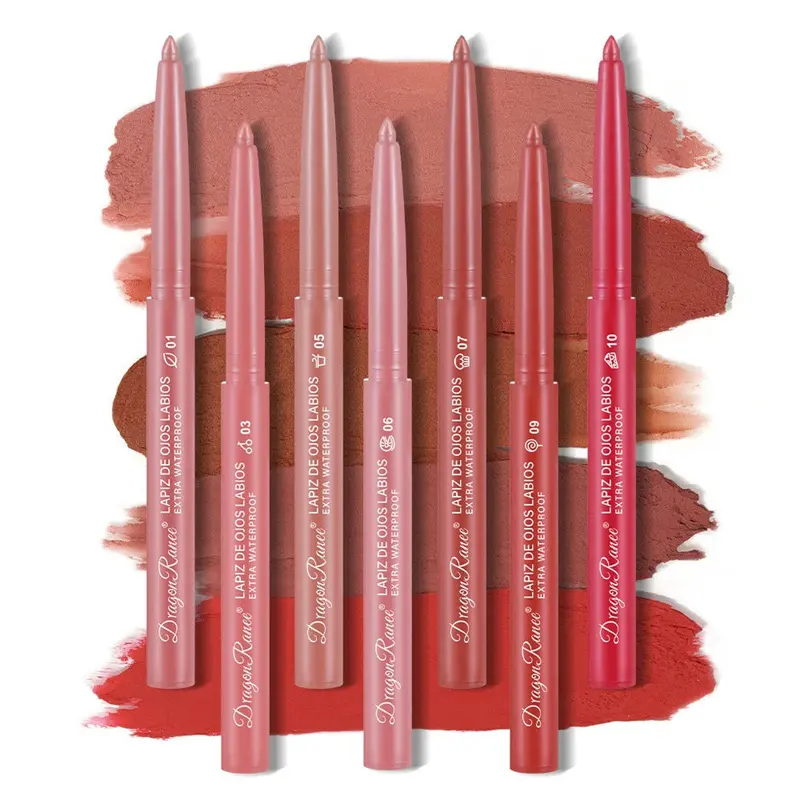 Lip Liner Waterproof Long-Lasting Hook Line Lip Pencil Matte Beginner Automatic Lip Liner Bean Paste Color Rotating Lipstick Pen