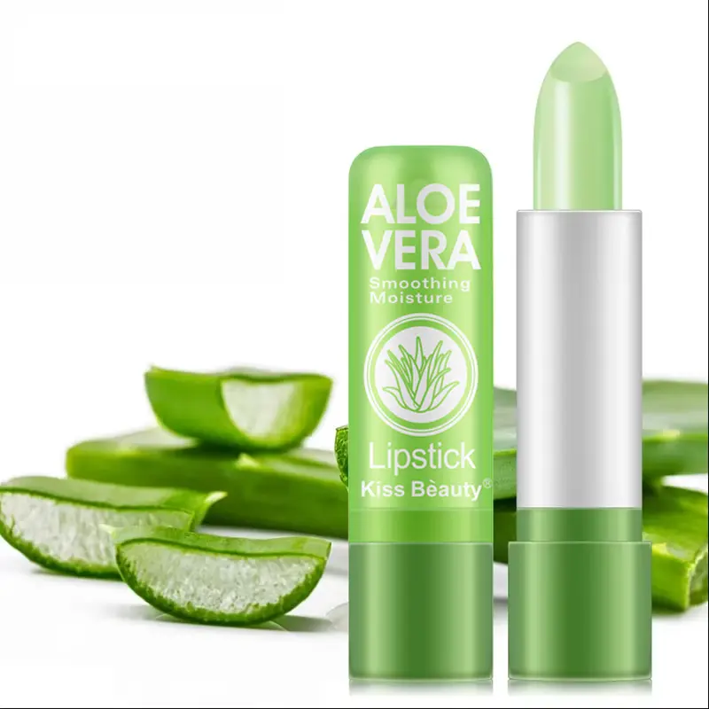 1pcs Aloe Vera Moisturizing Lipstick Lasting Nutritional Repair Lipsticks Anti Drying Color Changing Waterproof Natural Lip Care