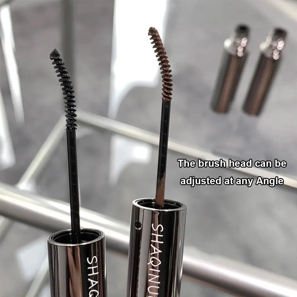 Slim Curly Double Head Lashes Mascara 2 IN 1 Eyelash Primer Base Cream Waterproof Black Brown Curling Eyelash Extensions Makeup