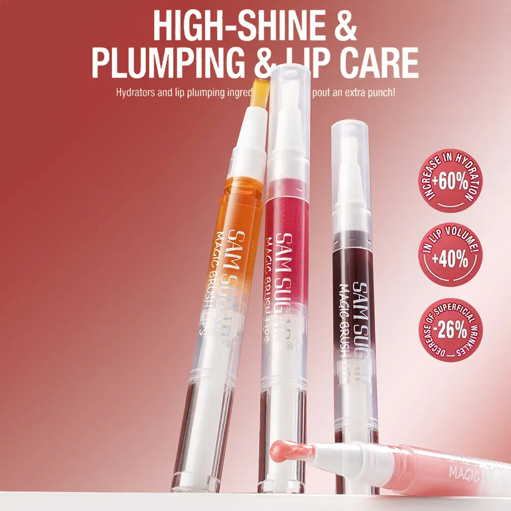 6-Color Fruity Honey Lip Gloss, Rotating Design, Pearlescent Lip Tint, Moisturizing Shimmering, Smooth Application for a Glossy