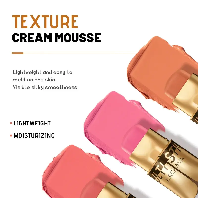 3-in-1 Multi-Use Makeup Blush Stick Waterproof  Blush Lip & Face & Eye Shadow Natural Brightening Beauty Stick