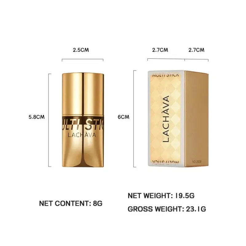 3-in-1 Multi-Use Makeup Blush Stick Waterproof  Blush Lip & Face & Eye Shadow Natural Brightening Beauty Stick