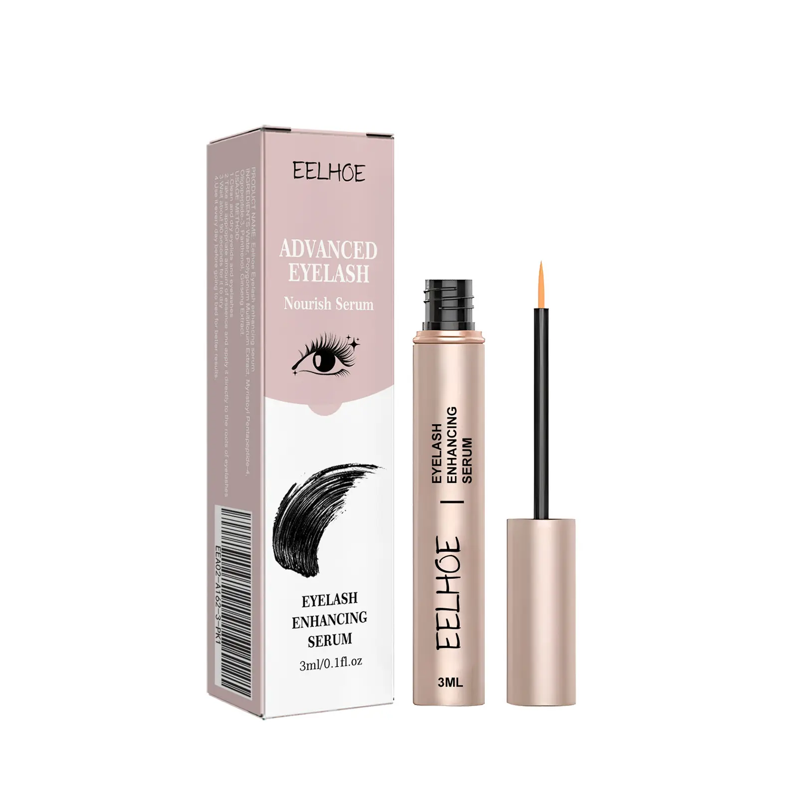 Eyelash Enhancer Serum Curls Hair Thickener Strengthen Eyelash Mascara Lengthening 7 Day Eyelash Growth Serum for Eyebrows 3ml