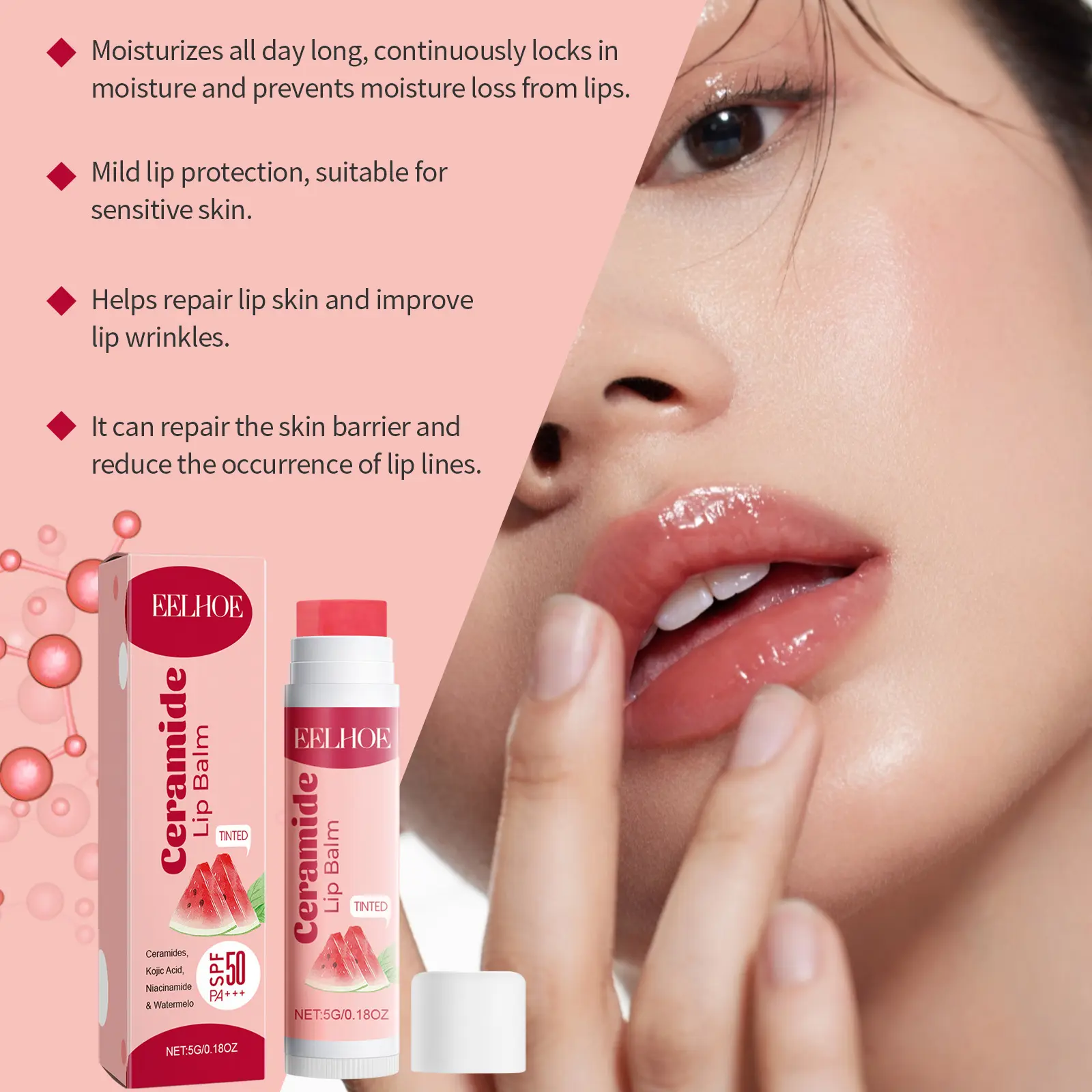 Watermelon Lip Balm Brightening Darkness Lips Plumper Dryness Moisturizing Lighten Lip Melanin Remover Tinted Gloss Beauty Care