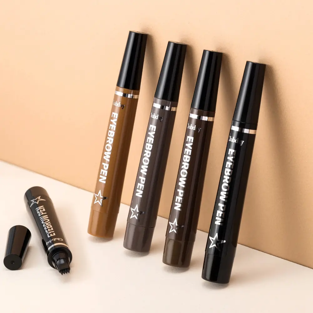 1+1 Waterproof Eyebrow Pen & Gel Set Long-Lasting Smudge-Proof 4-Tip Brow Pen with Shaping Gel All-Day Hold & Natural Definition