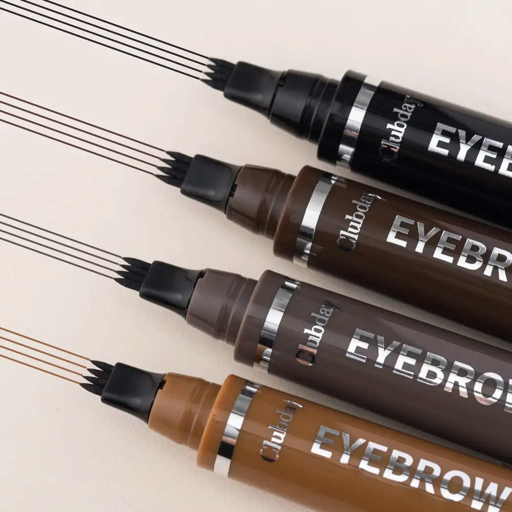 1+1 Waterproof Eyebrow Pen & Gel Set Long-Lasting Smudge-Proof 4-Tip Brow Pen with Shaping Gel All-Day Hold & Natural Definition