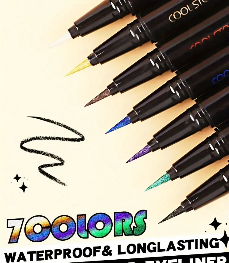 Glitter Pearlescent Eyeliner Pen,Metallic Silkworm Eyeshadow Pen,Eye Brightening,Quick-Drying,Long-lasting and Waterproof Makeup