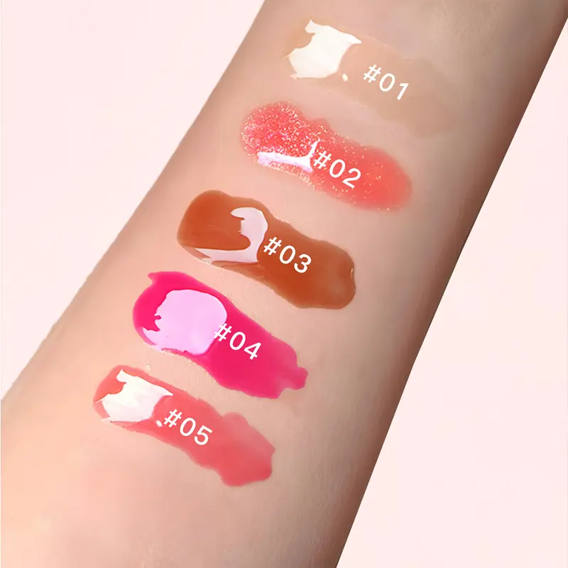 SAM SUGAR 5-Color Lip Gloss Set: Hydrating Butter Formula with High-Gloss Finish -Liquid Lipstick for Water-Light Shine and Soft