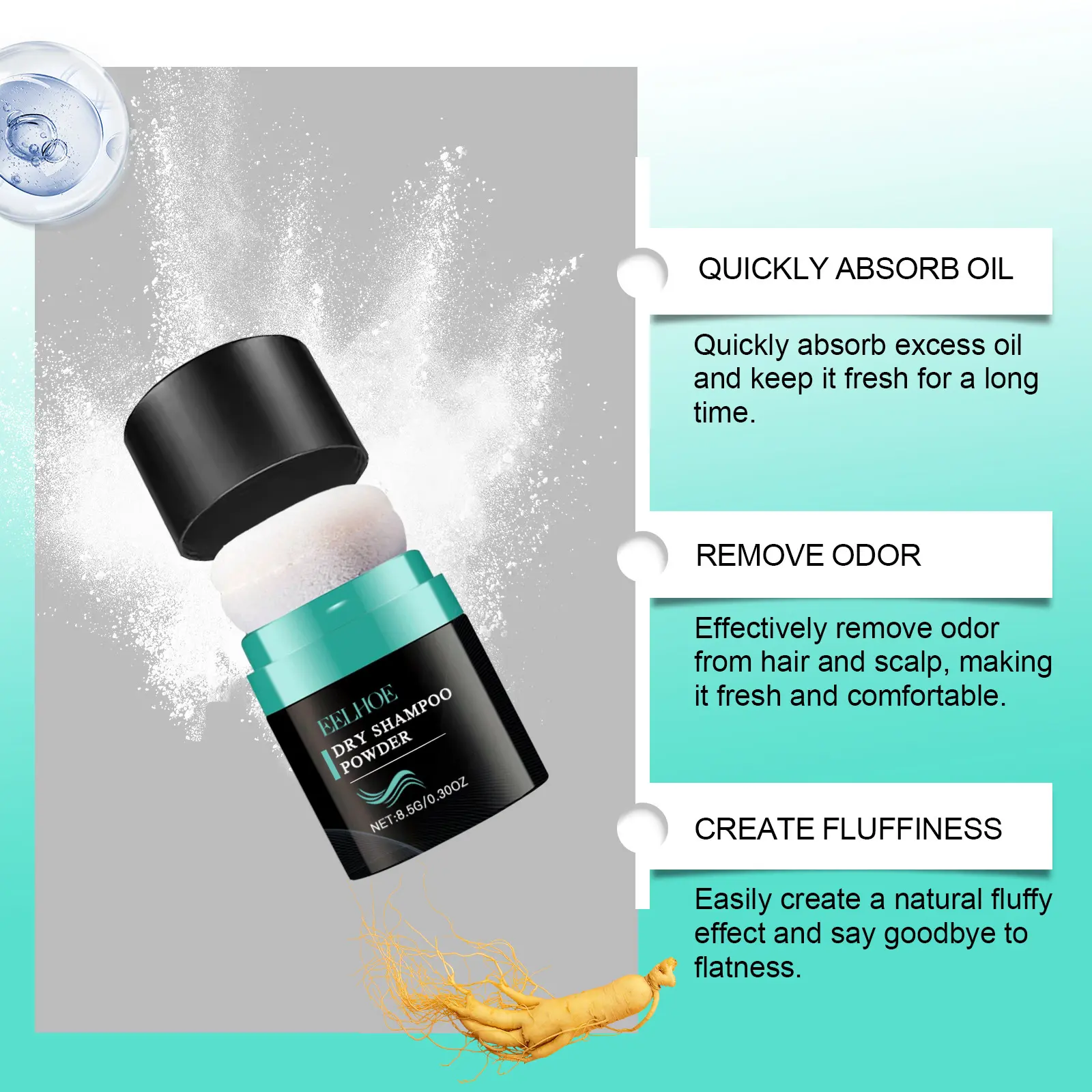 EELHOE Best Hair Powder Fluffy Mattifying Refreshing Leave-In for Lazy People Dry Shampoo Powder to Increase the Volume of Hair