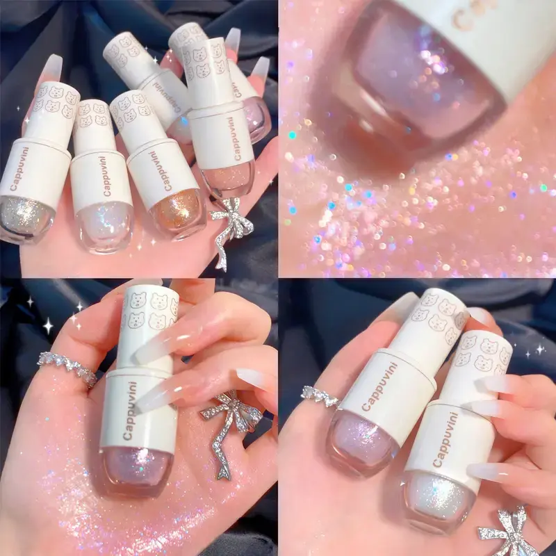 6 Colors Liquid Eyeshadow High Shine Glitter Eyeshadow Waterproof Long Lasting Super Sparkly Crystal Fine Glitter Eye Makeup