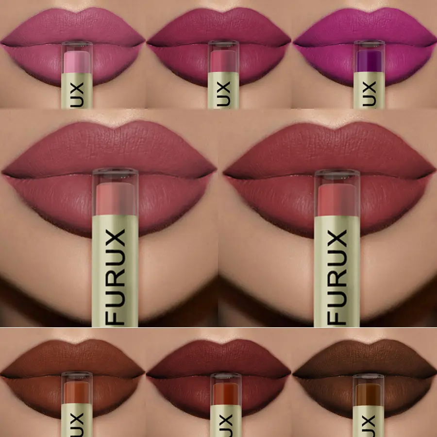 20 Colors Dark Brown Nude Liquid Lipsticks Waterproof Velvet Matte Lip Gloss Long Lasting Lip Glaze Beauty Red Lip Tint Makeup