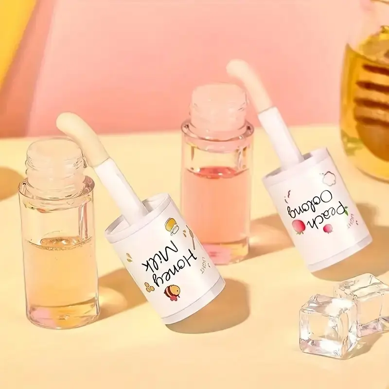 Hydrating Peach Oolong Lip Balm,Long-Lasting Moisturizing Lip Oil, Silky And Rich Prevents Lips from Drying Cracking Softens Lip