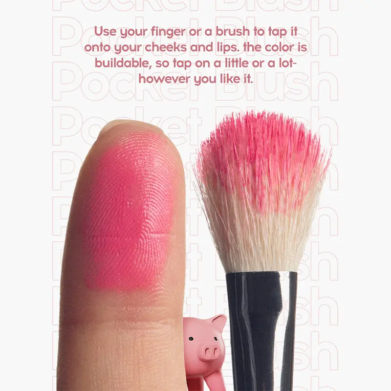 Pocket Blush,Contour,Hilighter 3-In-1 Makeup Stick,Waterproof Long-Lasting Matte Lip Tint Face Brightening Buildable Blusher