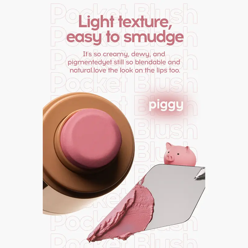Pocket Blush,Contour,Hilighter 3-In-1 Makeup Stick,Waterproof Long-Lasting Matte Lip Tint Face Brightening Buildable Blusher