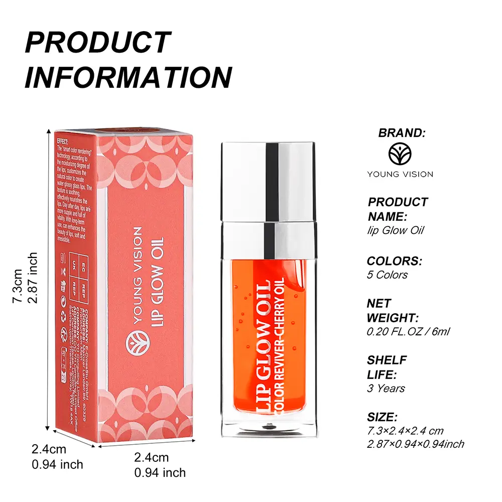YOUNG VISION Lip Moisturizing Oil 5 Colors Available Dudu Lip Color Water Mist Lip Gel Moisturizing and Moisturizing Lip Color