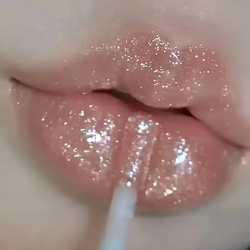 Sparkling Golden Metallic Lip Gloss,Sparkling Lip Glaze Face Brightening Highlighter,Moisturizing Tinted Gel for All Skin Types