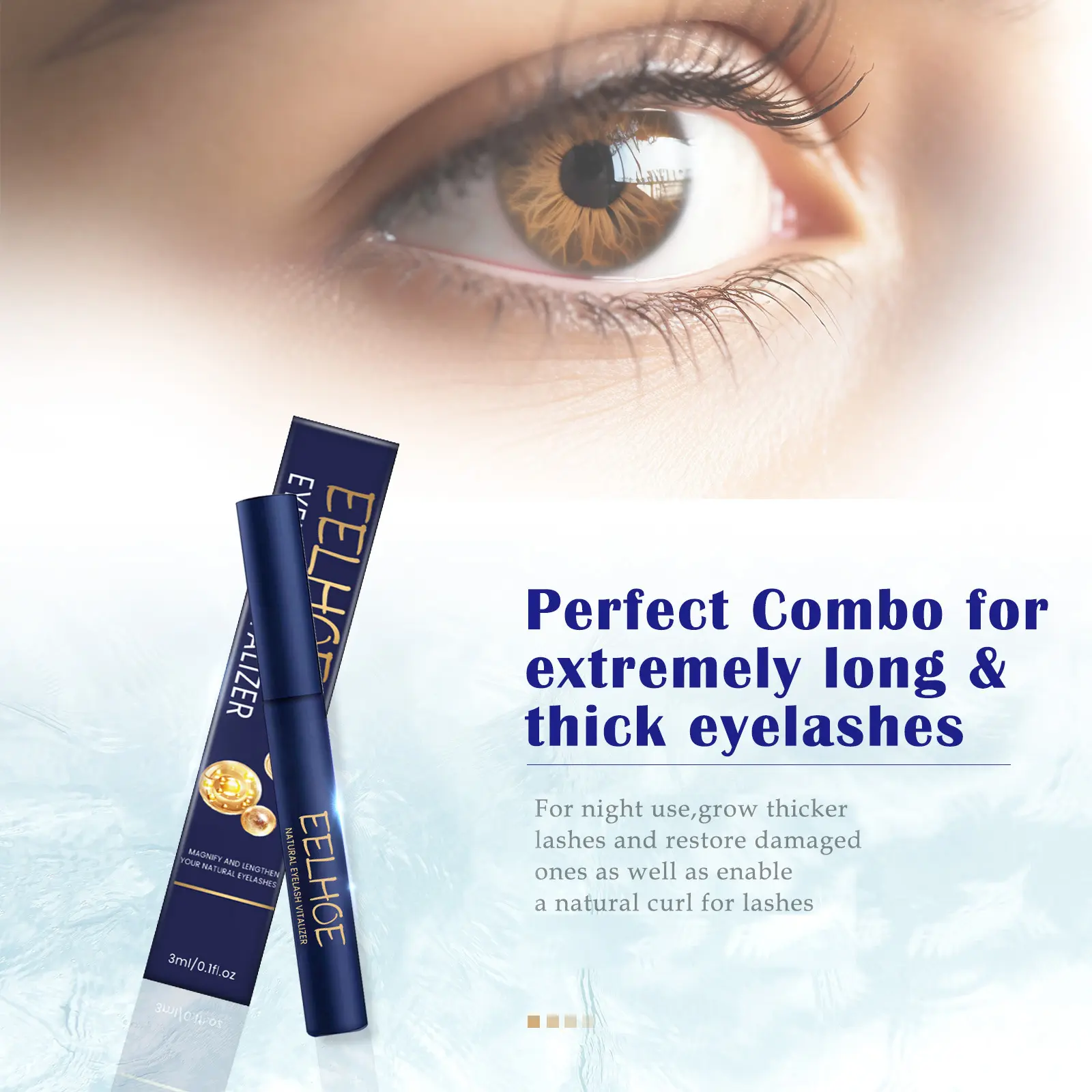 EELHOE Eyelash Serum for Growth Eyelash Extensions Enhancement of Eyelashes Curling Longer Fuller Thicker Eye Makeup Products