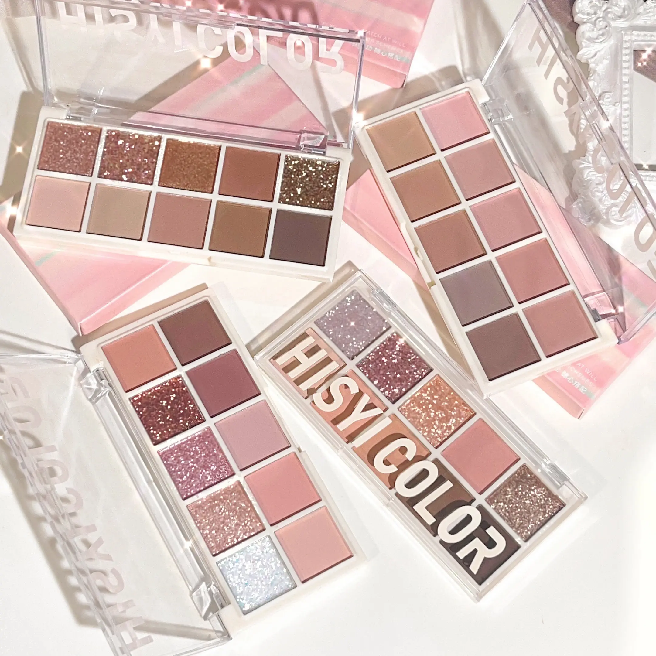 10-Color Matte & Glitter Eyeshadow Palette – High-Pigment, Long-Lasting, Waterproof & Smudge-Proof for Daily & Nude Makeup